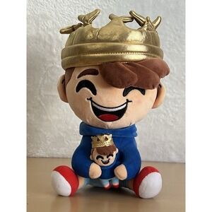 Youtooz King Crown Plush Holding Mini Plush Blue Hoodie Red Shoes 10"